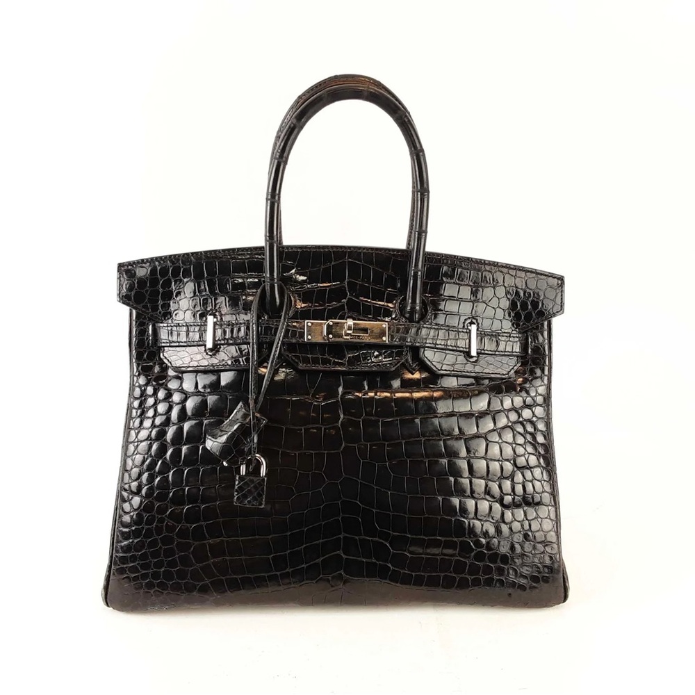 Hermes Birkin 35 Black Crocodile Leather Palladium Hardware